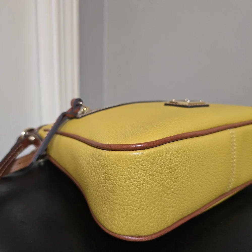 New Dooney Pebble Leather Pocket Crossbody - Color: Mustard - Picture 8 of 12